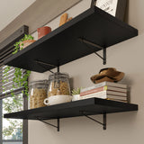 Kit 2 Estantes de Cocina Flotantes 60 cm Negro Madesa