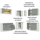 Combo completo de Cocina Esquinera 389cm Blanco/Gris Agata 01