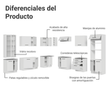 Combo completo de Cocina Esquinera con Cristalero 549 cm Madesa Agata BB 01