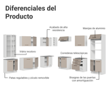 Combo completo de Cocina Esquinera  con Cristalero 549 cm Madesa Agata BC 01