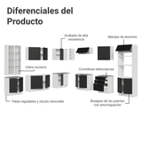 Combo completo de Cocina Esquinera con Cristalero 549 cm Madesa Agata BN 01