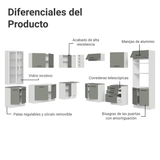 Combo completo de Cocina Esquinera con Cristalero 549 cm Madesa Agata BG 01