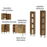 Combo completo de Cocina Esquinera Madesa Emilly 293cm Marrón/Negro 02