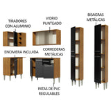Combo completo de Cocina Esquinera Madesa Emilly 293cm Marrón/Negro 05