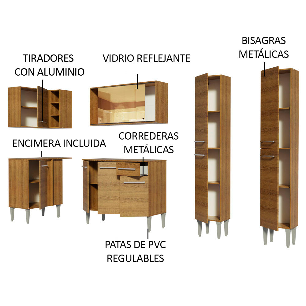 Combo completo de Cocina Esquinera 293cm Emilly Line Madesa 06