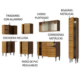 Combo completo de Cocina Esquinera 325cm Emilly Space Madesa 03 - Marrón