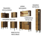 Combo completo de Cocina Esquinera 325 cm 13 Puertas 1 Cajón Marrón Emilly Madesa 04