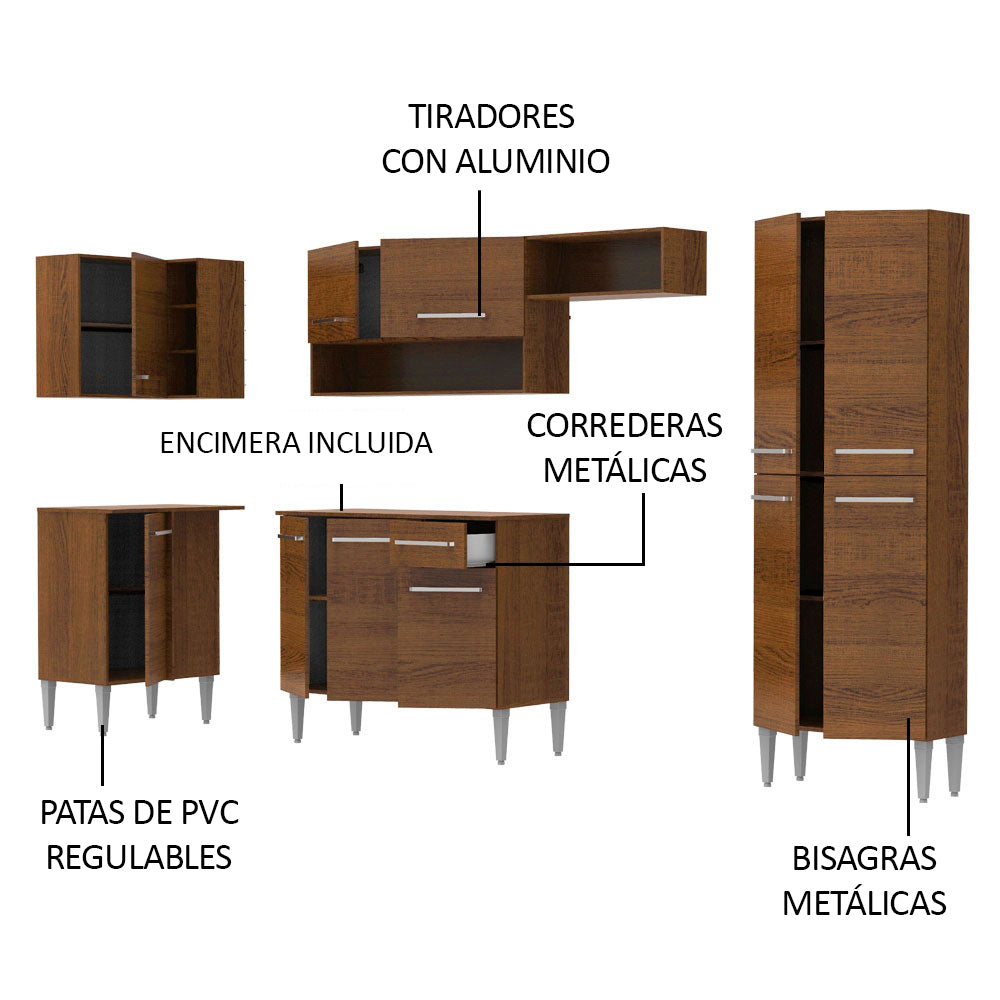 Combo completo de Cocina Esquinera 353cm Emilly Sun Madesa 01