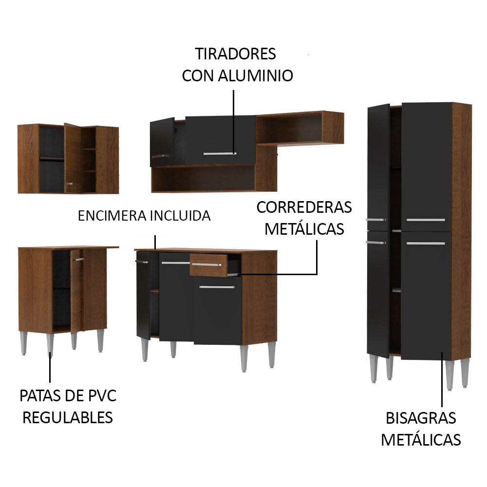 Combo completo de Cocina Esquinera 353cm Emilly Sun Madesa 01