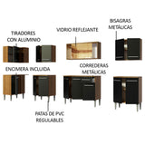 Combo completo de Cocina Esquinera Madesa Emilly 357cm Marrón/Negro 03
