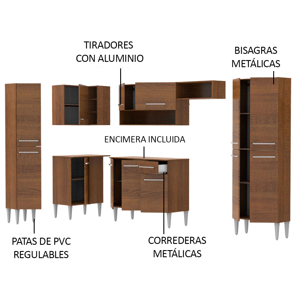 Combo completo de Cocina Esquinera 385cm Emilly Love Madesa 01