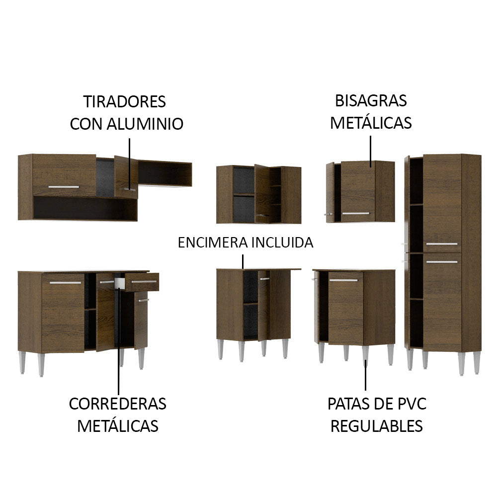 Combo completo de Cocina Esquinera Madesa 417cm Emilly Ice 01