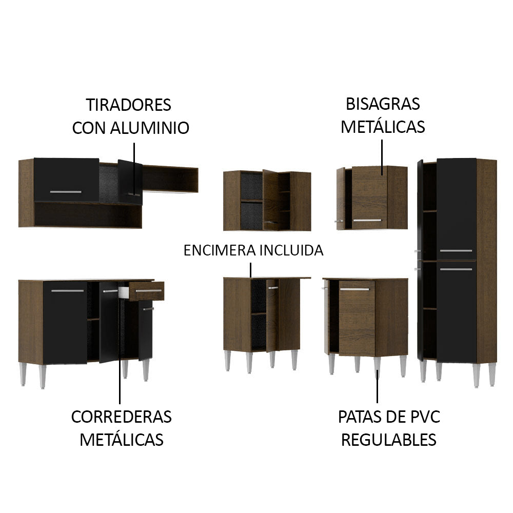 Combo completo de Cocina Esquinera Madesa 417cm Emilly Ice 01