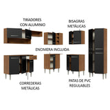 Combo completo de Cocina Esquinera Madesa Emilly 417cm Marrón/Negro 02