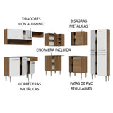 Combo completo de Cocina Esquinera Madesa 417cm Emilly 02 - Marrón