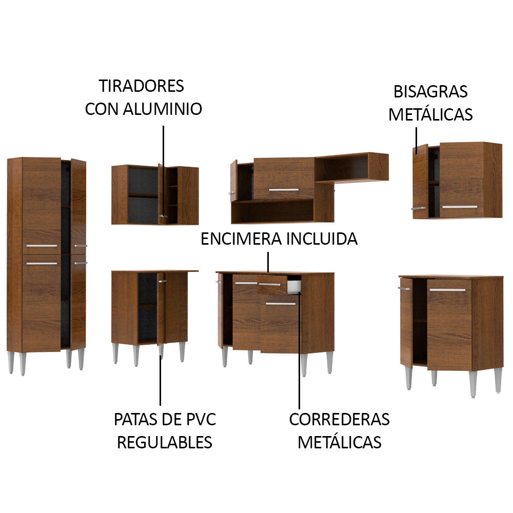 Combo completo de Cocina Esquinera 481cm Emilly Moon Madesa 01