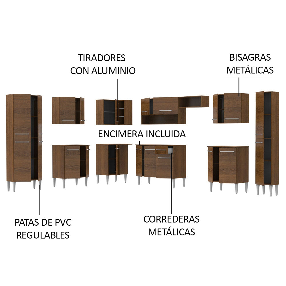 Combo completo de Cocina Esquinera 513cm Emilly Big Madesa 02