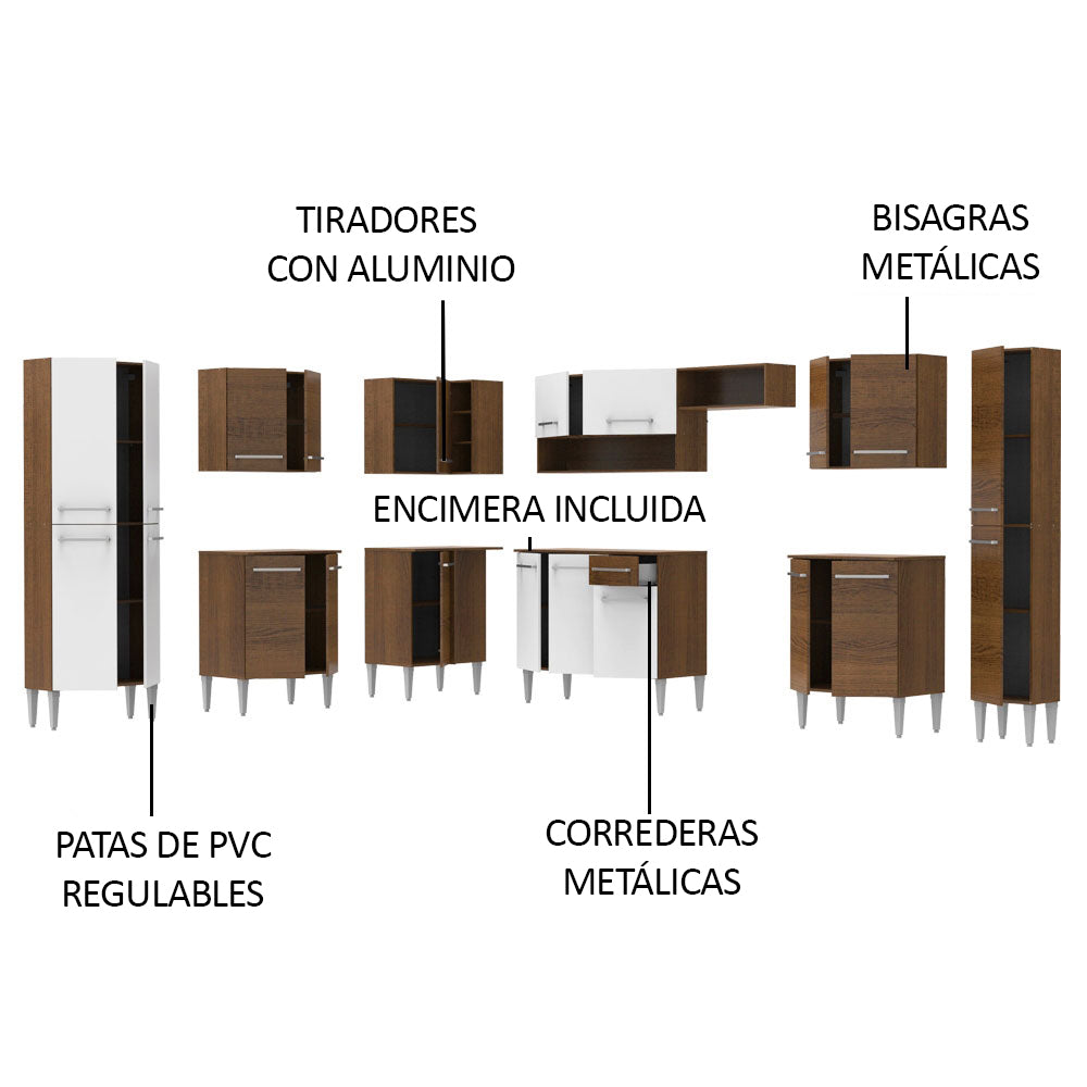 Combo completo de Cocina Esquinera 513cm Emilly Big Madesa 02