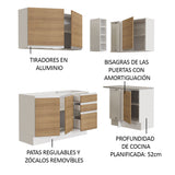 Combo completo de Cocina Esquinera 269cm Glamy Madesa 01 B/M