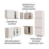 Combo completo de Cocina Esquinera Madesa Glamy 329cm 01 Blanco