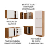 Combo completo de Cocina Esquinera 329cm Marrón/Blanco Glamy Madesa 01