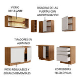 Combo completo de Cocina Esquinera 329cm Glamy Madesa 02 Marrón/Blanco