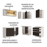 Combo completo de Cocina Esquinera 329cm Glamy Madesa 02 Blanco/Negro