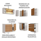 Combo completo de Cocina Esquinera 329cm Glamy Madesa 02 Blanco/Marrón