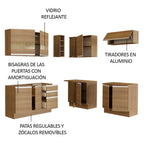 Combo completo de Cocina Esquinera 349 cm 9 Puertas 3 Cajones Sin Mesada Marrón Glamy Madesa