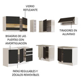 Combo completo de Cocina Esquinera Madesa Glamy 349cm BN 01