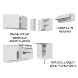Combo completo de Cocina Esquinera 349cm Blanco Glamy Madesa