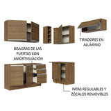 Combo completo de Cocina Esquinera 349cm Marrón Glamy Madesa 07