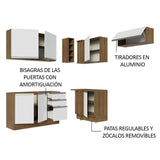 Combo completo de Cocina Esquinera 349cm Marrón/Blanco Glamy Madesa 07