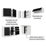 Combo completo de Cocina Esquinera 349cm Blanco/Negro Glamy Madesa 07