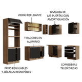 Combo completo de Cocina Esquinero 399cm Marrón Negro Glamy Madesa 02