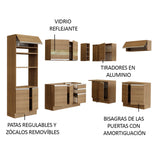 Combo completo de Cocina Esquinera 419cm Marrón Glamy Madesa 01