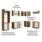 Combo completo de Cocina Esquinera 419 cm 12 Puertas 3 Cajones Sin Mesada Marrón/Blanco Glamy Madesa