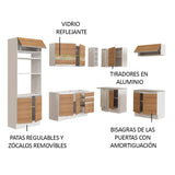 Combo completo de Cocina Esquinera 419cm Glamy Madesa 01 - Blanco