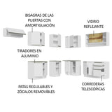 Combo completo de Cocina Esquinera Madesa 469cm Glamy 01 - Blanco
