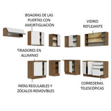 Combo completo de Cocina Esquinera 469cm Marrón/Blanco Glamy Madesa 01