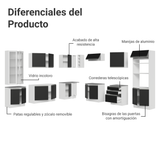 Combo completo de Cocina Esquinera con Cristalero 549 cm Madesa Glamy BN 01