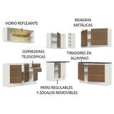 Combo Completo de Cocina Esquinera 100% MDF 389 cm Blanco/Marrón Acordes Madesa 02