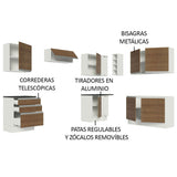 Combo Completo de Cocina Esquinera 100% MDF 409 cm Blanco/Marrón Acordes Madesa 01
