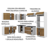 Combo Completo de Cocina Esquinera 100% MDF 419 cm Blanco/Marrón Acordes Madesa 03