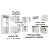 Combo Completo de Cocina Esquinera 100% MDF 479 cm Frentes Blanco Brillante Acordes Madesa 03