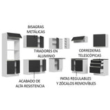 Combo Completo de Cocina Esquinera 100% MDF 479 cm Blanco/Negro Acordes Madesa 03