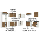 Combo Completo de Cocina Esquinera 100% MDF 479 cm Blanco/Marrón Acordes Madesa 03
