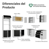 Combo completo de Cocina Esquinero 399 cm Blanco/Negro Lux Madesa 01