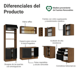 Combo completo de Cocina Esquinero 399 cm Marrón/Negro Lux Madesa 01