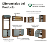 Combo completo de Cocina Esquinero 399 cm Marrón/Gris Lux Madesa 01
